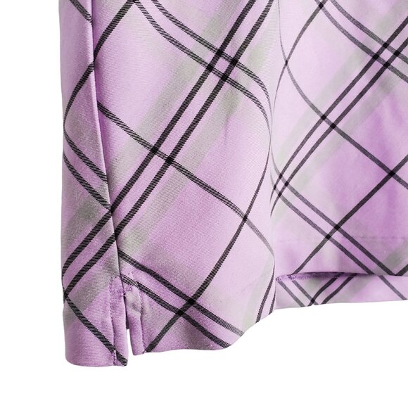 Greg Norman Size 14 Skort Golf Skirt Shorts Pockets Side Zip Lined Purple Plaid - Picture 8 of 10